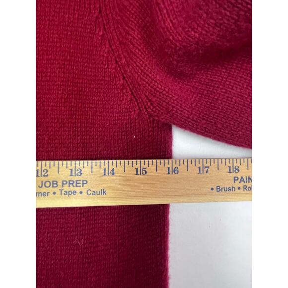 Lands' End Women's Med Red Lamb's Wool Blend Button Front Long Cardigan - Picture 4 of 9